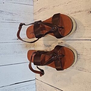 LUCKY BRAND BROWN WEDGE SANDAL